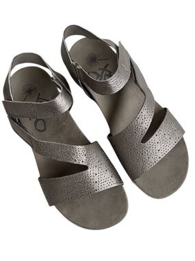 OTBT Leather Theodora Sandals Silver Size